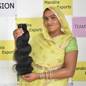 Extensiones de Cabello Humano 100% Natural, Cabello Indio para Mujer, Ondulado, Cutícula Alineada, Color Negro Natural, Sin Químicos, Venta al Por Mayor - Product Image 3