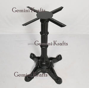 Base de meuble industriel en fonte noire, pied rond Antique, café, salle à manger, rectangulaire, haut, Restaurant, hôtel, Base supérieure en bois - Product Image 2