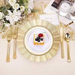 Plato de Presentación Redondo de Lujo, Base Elegante para Cena, para Recepción de Bodas, Banquete, Decoración de Mesa de Hotel - Product Image 5