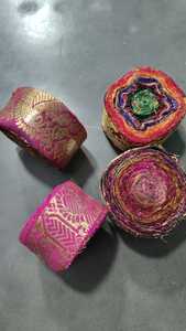 Premium Sari Silk Brocade Ribbon Rolls with rich woven designs ideal for garment decoration crafts and gifting - Product Image 3