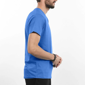 T-shirt décontracté pour homme, coupe ajustée, été, personnalisé, 100 % coton tricoté, faible MOQ, manches contrastées, col contrastant, design à manches courtes - Product Image 2