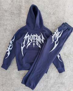 Ensemble de survêtement pour homme avec logo personnalisé OEM, design de panneaux tendance, sweat-shirt graphique et pantalon, fournisseur OEM de streetwear personnalisé - Product Image 4
