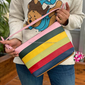 กระเป๋าถือหนังแท้สไตล์ตะวันตกดีไซน์ใหม่กระเป๋าสะพายข้างหลากสีสำหรับผู้หญิง - Product Image 3