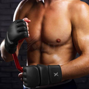 Guantes de MMA de Cuero Avanzado con Cordones para Entrenamiento de Boxeo, Absorción de Humedad, Diseñados para Ejercicio Físico y Acondicionamiento - Product Image 6