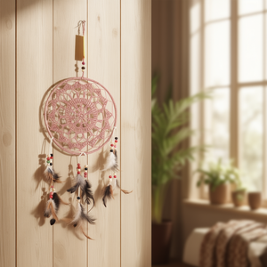 เครื่องดักฝันสีชมพูพร้อมดีไซน์ที่ไม่เหมือนใคร - Product Image 3