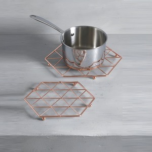 Hand Made Table Wholesale Decorative Rose Gold Metal Tea Coaster Customized Bar <b>Beer</b> Beverage Tea Coasters for Drinks - Product Image 3