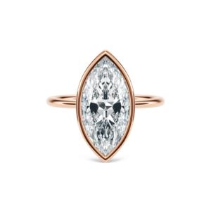 แหวนลูน่า 200-14K ทองคำแท้ รูปไข่ ประดับเพชร สำหรับหมั้น แต่งงาน ของขวัญวันครบรอบ พร้อมใบรับรอง IGI - Product Image 1