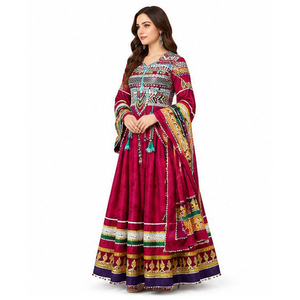 Vestido afgano kuchi de algodón para mujer, largo hasta el suelo, bordado, holgado, para todas las estaciones, ropa étnica para bodas, vestido afgano kuchi - Product Image 3