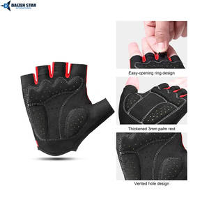 Gants de cyclisme respirants en gel PU de haute qualité avec coussinets anti-choc, demi-doigts, pour VTT et vélo de route, personnalisables avec logo - Product Image 2