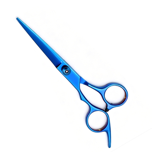 Ciseaux de coiffure professionnels bleus de 6 pouces, ciseaux à effiler professionnels, kit de coiffure avec logo personnalisé, ciseaux de barbier en acier inoxydable - Product Image 2