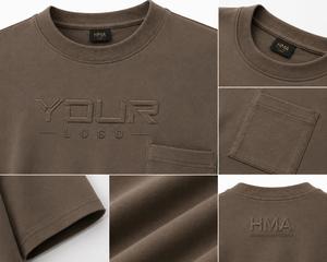 Camiseta Personalizada para Hombre, Cuello Redondo, Manga Corta, Estilo Casual, Mezcla de Algodón Grueso, con Logotipo Impreso en la Parte Delantera, MOQ Bajo - Product Image 6