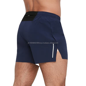 Shorts pour hommes décontractés, couleur unie, été, taille élastique, cordon de serrage, poches, style de rue privé, séchage rapide, polyester/coton - Product Image 1