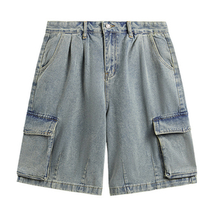 Shorts en jean pour hommes – Vente en gros – Taille haute – Unisexe – Coupe ample – Short en denim personnalisé pour l'extérieur avec différents designs - Product Image 6