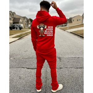 Conjunto Deportivo Personalizado con Sudadera con Diseño en Blanco y Pantalones Acampanados, Traje Deportivo para Hombre con Bordado y Estampado 3D en Espuma - Product Image 3