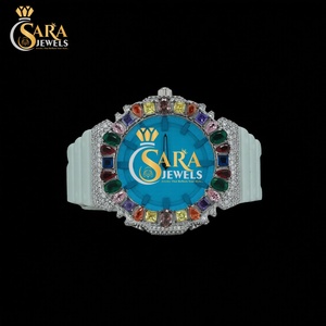 Reloj de Diamantes de Alta Demanda con Esfera de Moissanita VVS, Correa de Goma, Acero Inoxidable, Joyería Premium de Regalo de la India - Product Image 2