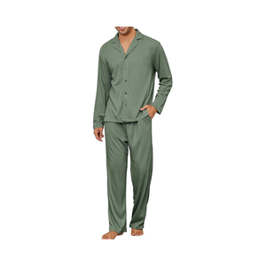 <b>Mens</b> Winter <b>Pajama</b> <b>Set</b> Warm Soft Fleece Feel Sleepwear Long Sleeve Night Suit Comfortable Home Lounge Clothing <b>For</b> Cold - Product Image 1