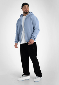 Sudadera con capucha OEM personalizada para hombre, de corte holgado, de felpa 100% algodón de alto gramaje, con hombros caídos, lisa, con cremallera, puños acanalados, estilo urbano, venta al por mayor, EE. UU. - Product Image 2