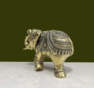 Handcrafted Brass Lakshmi Ganesh Statue Set Hindu God Idol Religious Home Decor - Product Image 5