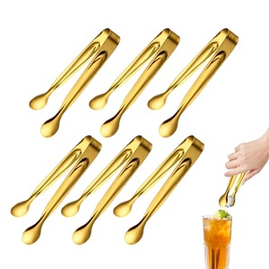 Modern Stainless Steel Ice <b>Tongs</b> Premium Cocktail <b>Serving</b> Tool Elegant Beverage Bar Kitchen Hospitality Collection - Product Image 1