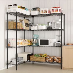 Scaffalatura in Filo Metallico NSF da 15 Metri con Ripiani Regolabili e Molteplici File, Scaffale di Stoccaggio in Plastica Resistente - Product Image 5