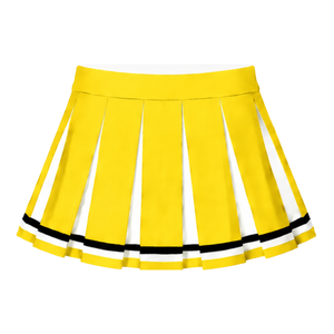 Ensemble d'uniforme de cheerleading jaune vif, haut sans manches à col en V, jupe plissée, tenue de compétition et d'entraînement pour équipes sportives - Product Image 6