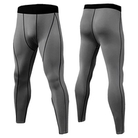 Ensemble de compression pour homme, taille plus, noir et gris, col rond, haut à manches longues, pantalon long, séchage rapide, respirant, coupe sportive