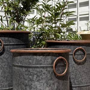 Jardinière carrée victorienne en fer, pot à fleurs vintage en métal thermolaqué avec motif en treillis pour jardin - Product Image 3