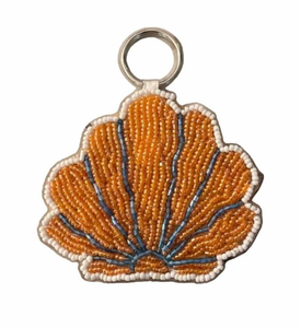 Elegant Seashell Embroidered Seed Bead Keychain Crystal Beaded <b>Bag</b> Charm Boutique Fashion <b>Key</b> <b>Ring</b> For <b>Bags</b> Purses Gifting & <b>Key</b> - Product Image 1