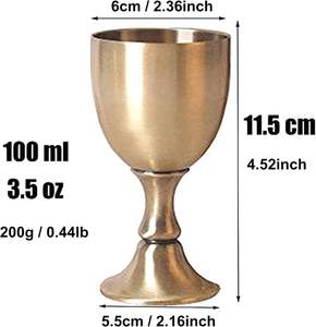 Marvelous Style Brass Chalice for Christmas Celebration Luxury <b>Wine</b> Glass Metal <b>Goblet</b> and Cup With High Exclusive Good Quality - Product Image 6