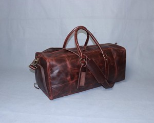 Sac de sport pliable imperméable de style sportif, en cuir véritable à 100 %, fermeture éclair, pour la gym, les voyages, unisexe, utilisation en extérieur - Product Image 3