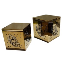 Ensemble de 3 supports décoratifs multifonctionnels en métal rose doré, style mid-century modern, pour buffet et centre de table de mariage