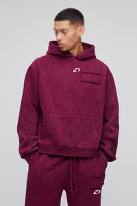 Heavyweight Men's Hoodies Tracksuit Cotton Fleece Utility Patch Straight Leg Sweatpants Oversized fit Custom Logo Manufacturer - Product Image 4