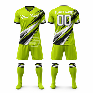 Ensemble de maillots de football personnalisés pour votre équipe, orange, noir, blanc, rayé, col en V, manches courtes, polyester sublimé, adulte unisexe - Product Image 4