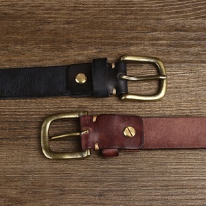 Ceinture en cuir véritable pour homme, logo personnalisé d'usine, 4 mm d'épaisseur, cuir de vachette pleine fleur vintage de luxe, boucle en acier massif, respirante et imperméable - Product Image 5