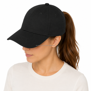 <b>Black</b> 6-Panel <b>Baseball</b> <b>Cap</b> Cotton Twill Adjustable Fitted Unisex Casual Hat Solid Color Four Seasons Adult Wear - Product Image 1