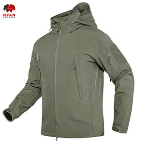 Chaqueta Softshell de Primera Calidad Ryan Pro Gear para Hombre, Impermeable, Resistente al Viento, Tejido de Punto Ecológico, Cuello con Capucha - Product Image 5
