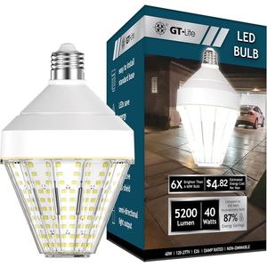 Energy Saving LED Corn Cob Light Bulb 40 Watt with 300 Watt Equivalent 5000K Daylight E26 Base for Garages - Product Image 1