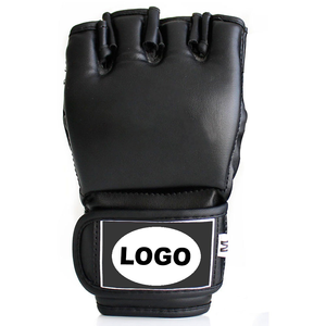 <b>Leather</b> MMA Gloves Half Finger Breathable Adjustable <b>Wrist</b> <b>Strap</b> for Closure Boxing Training Adults UV Protection - Product Image 3