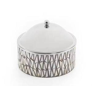 Decorative Silver Conical <b>Lid</b> Food Warmer with Wooden Base Crisscross Pattern Elegant Casserole <b>Pot</b> Kitchenware Home Decor - Product Image 1