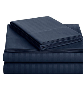 NWK INDUSTRY Model 309 Navy Blue <b>Striped</b> Full Size Duvet Cover <b>Set</b> with Pillowcases Hotel Style <b>Bedding</b> for Four Seasons - Product Image 3