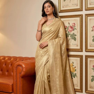 WHOLESALE <b>TISSUE</b> SILKF UNCTION WEAR INDIAN SAREES FOR WOMEN ONLINE - Product Image 1