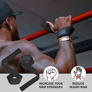 Sangles de levage premium pour hommes et femmes, support de poignet pour la musculation, soulevé de terre, haltérophilie, fournisseur OEM - Product Image 3