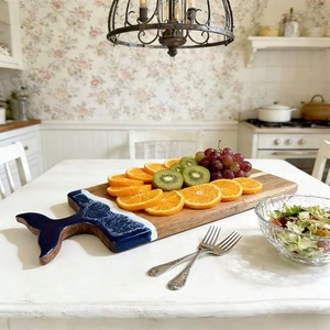 Assured Quality Rectangular <b>Wood</b> Chopping Block With Red Resin Inlay Anti Slip Dishwasher Safe Single <b>Piece</b> - Product Image 4