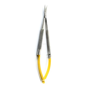 Portaagujas Castroviejo de 12.5cm, Dorado, Curvo, Micro Tijeras, Instrumentos Quirúrgicos Manuales Reutilizables de Alta Calidad - Product Image 5