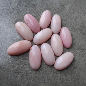 พลอยโอปอลสีชมพูแท้ทรงรีขนาดใหญ่ ขัดเงา ด้านหลังแบน สำหรับทำเครื่องประดับ มีทุกขนาด - Product Image 6