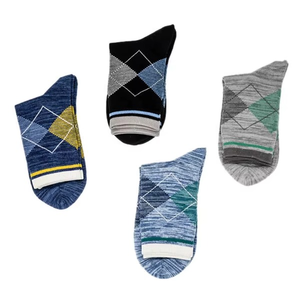 Chaussettes mi-hautes en coton respirant pour hommes, épaisses, avec patchwork et design personnalisé - Product Image 6