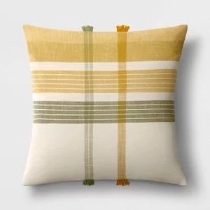 100% Cotton Tufted Modern Striped Square <b>Throw</b> <b>Pillow</b> Removable Washable Home Sofa <b>Decor</b> - Product Image 3