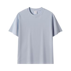 Camiseta de Manga Corta con Cuello Redondo para Hombre, Color Sólido, Corte Regular, Algodón Jersey, Ropa Casual - Product Image 5