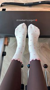 <b>Custom</b> Anti-slip <b>Grip</b> Women Ankle <b>Socks</b> Spandex/Polyester/Cotton Dots Jacquard Pattern Breathable Spring Daily Wear Thick Cuff - Product Image 6