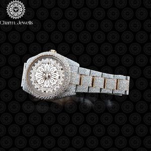 Reloj de Lujo Charm_Jewells para Mujer, Acero Inoxidable, Esfera Redonda de 40 mm, Cristal de Zafiro, Cuarzo Analógico, Diseño Hueco a la Moda - Product Image 3